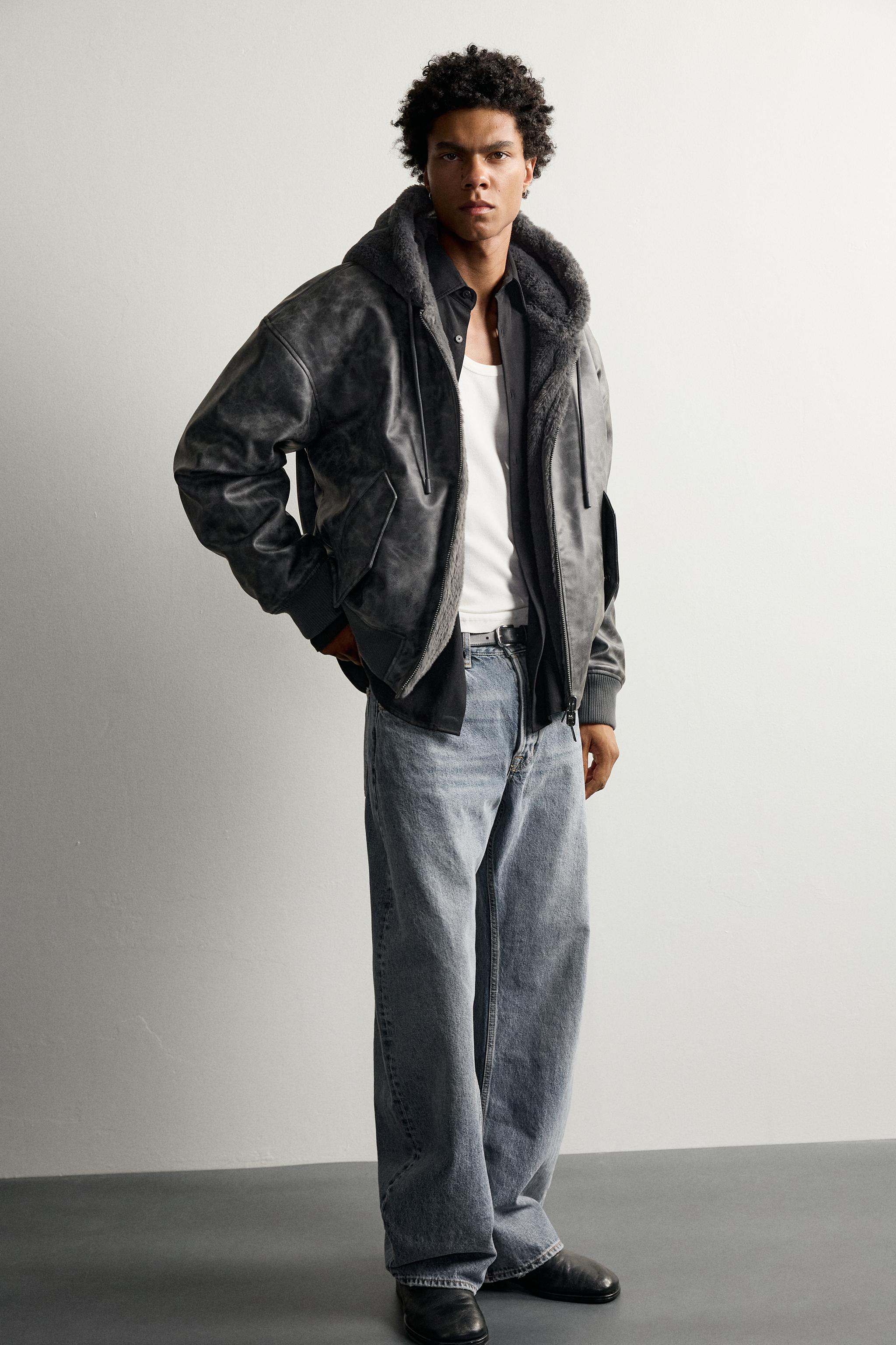 FAUX SHEARLING REVERSIBLE BOMBER JACKET